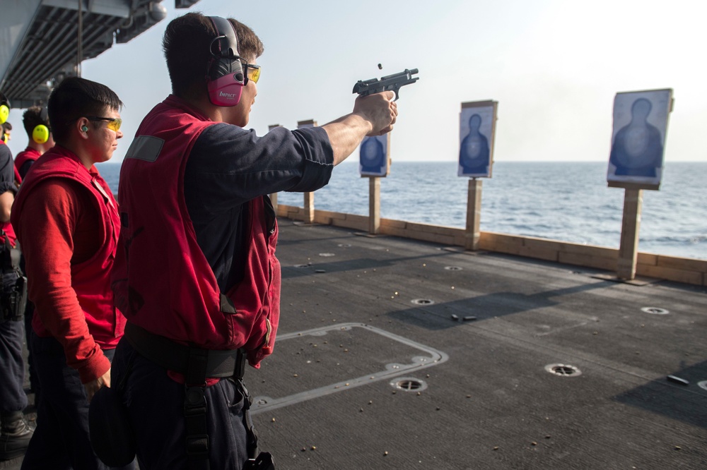 Nimitz Conducts Small Arm Qualification