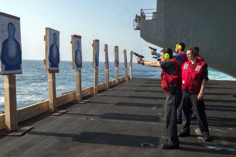 Nimitz Conducts Small Arm Qualification