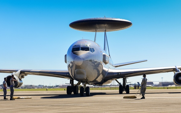 E-3 Sentry AWACS and E-8C Joint STARS working together