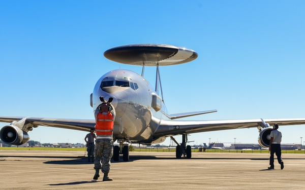 E-3 Sentry AWACS and E-8C Joint STARS working together