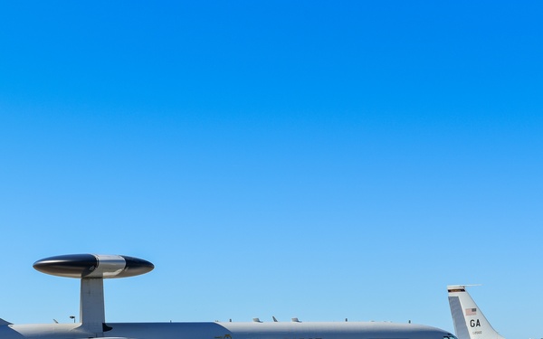 E-3 Sentry AWACS and E-8C Joint STARS working together