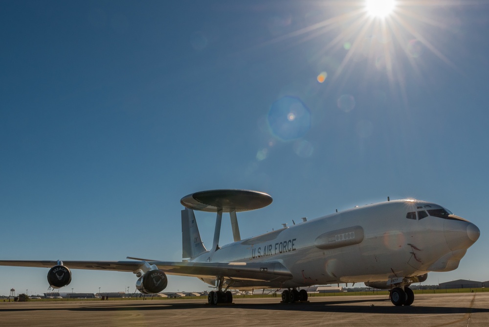E-3 Sentry AWACS and E-8C Joint STARS working together