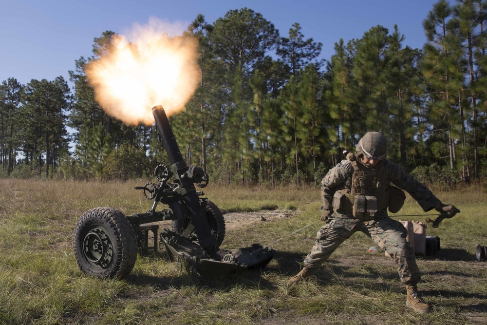 Fire from the sky: Marines fire mortars as part of Exercise Bold Alligator