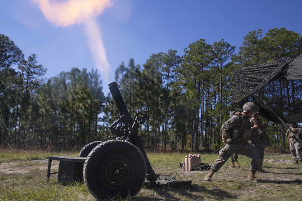 Fire from the sky: Marines fire mortars as part of Exercise Bold Alligator