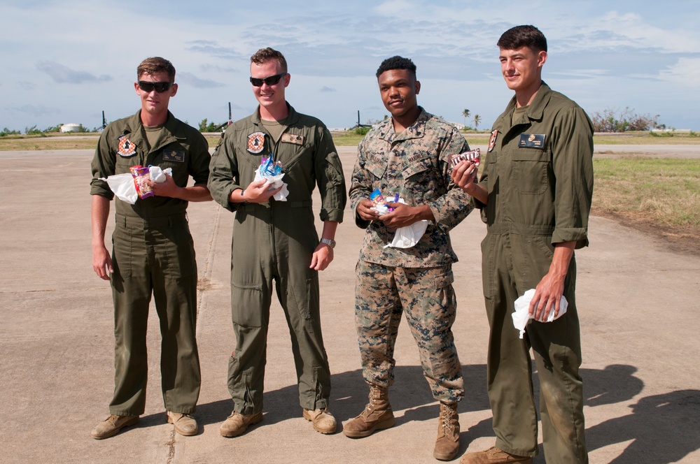 Military Members Assisting Hurricane Relief Efforts in PR Receive Care Packages