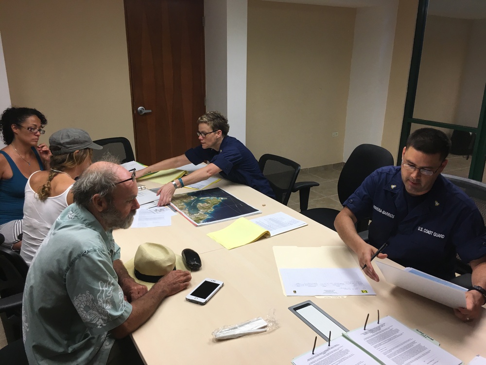 Maria ESF-10 PR Unified Command responders evaluate damaged vessels in Puerto Rico
