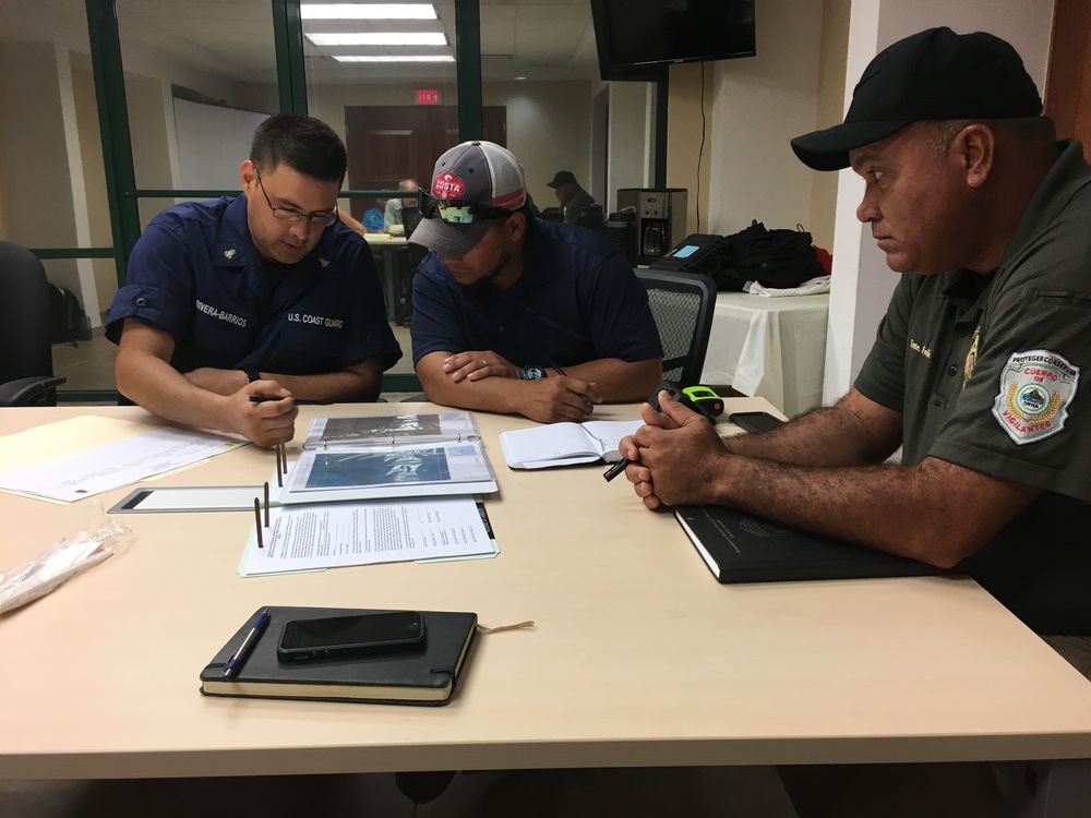 Maria ESF-10 PR Unified Command responders evaluate damaged vessels in Puerto Rico