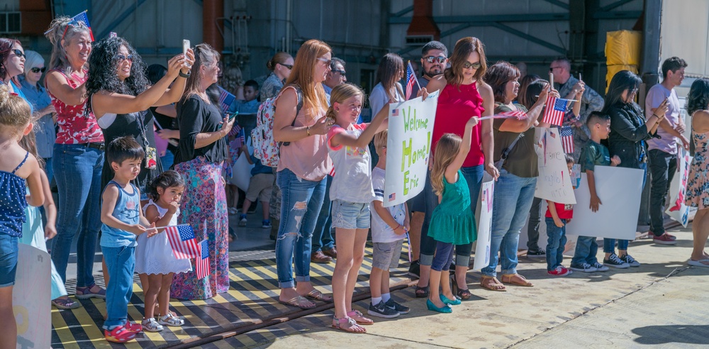 Citizen Reserve Airmen return from deployment to awaiting families at March Air Reserve Base