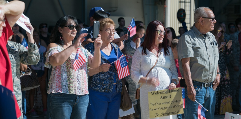 Citizen Reserve Airmen return from deployment to awaiting families at March Air Reserve Base