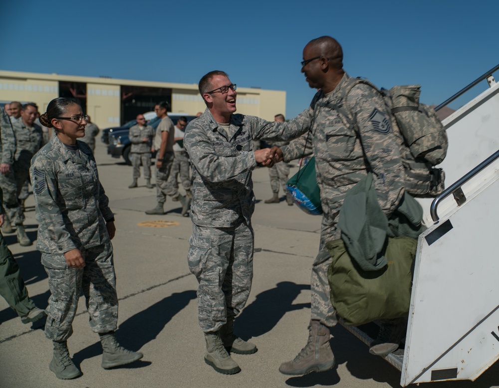 Citizen Reserve Airmen return from deployment to awaiting families at March Air Reserve Base