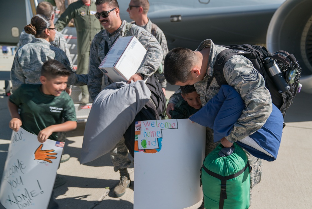 Citizen Reserve Airmen return from deployment to awaiting families at March Air Reserve Base