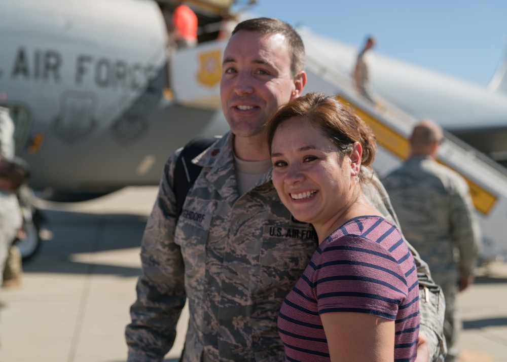 Citizen Reserve Airmen return from deployment to awaiting families at March Air Reserve Base