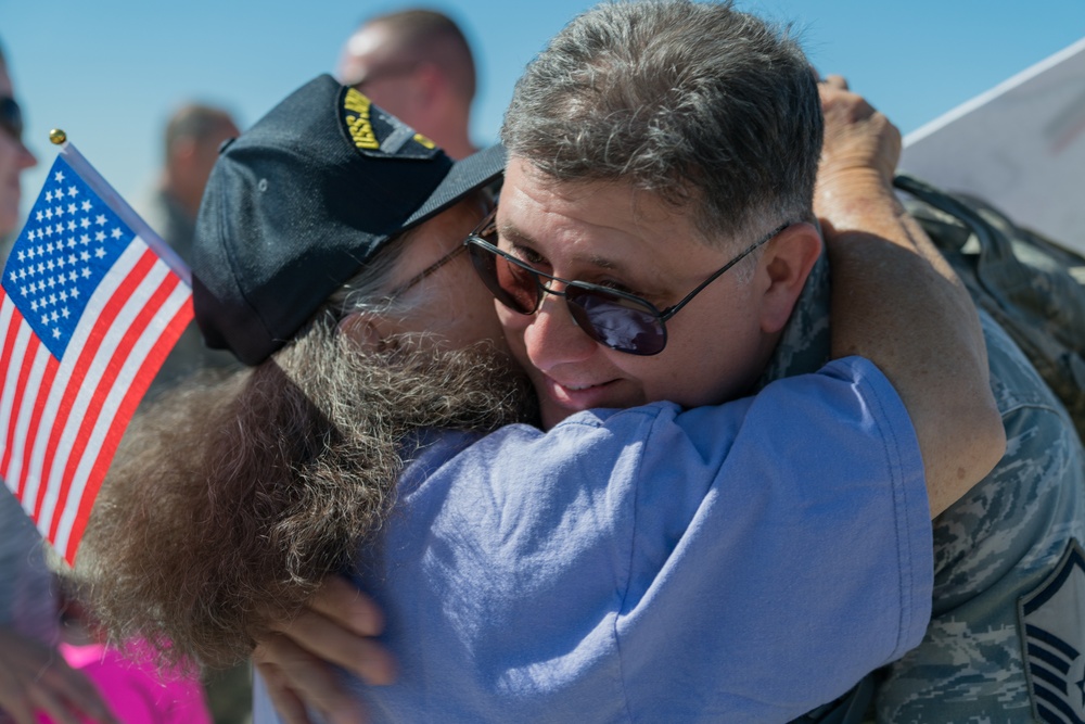 Citizen Reserve Airmen return from deployment to awaiting families at March Air Reserve Base