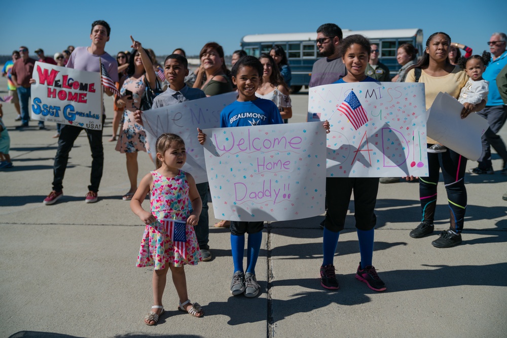 Citizen Reserve Airmen return from deployment to awaiting families at March Air Reserve Base