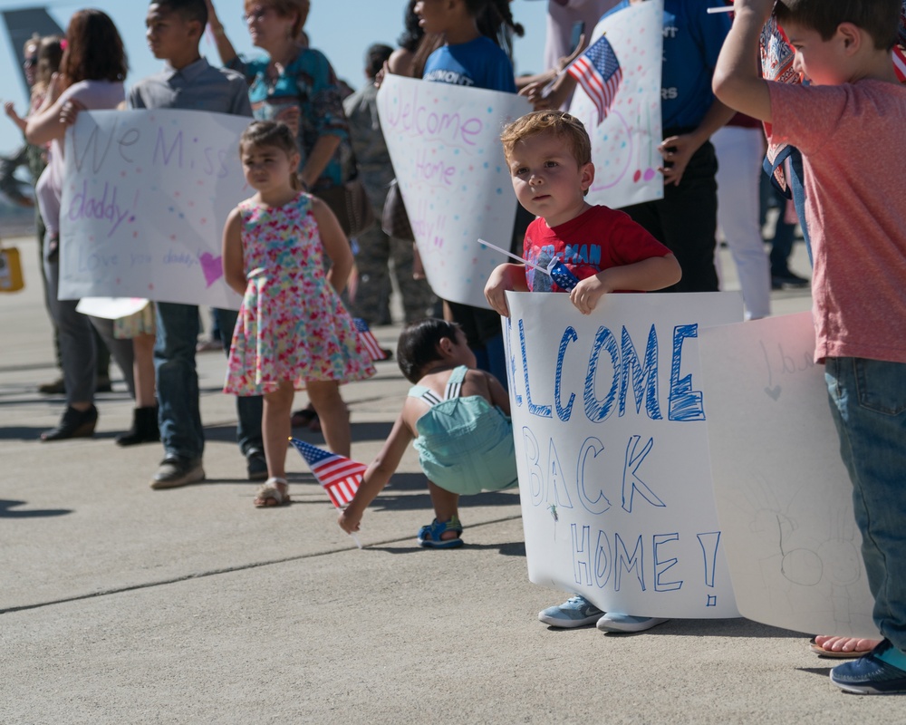 Citizen Reserve Airmen return from deployment to awaiting families at March Air Reserve Base