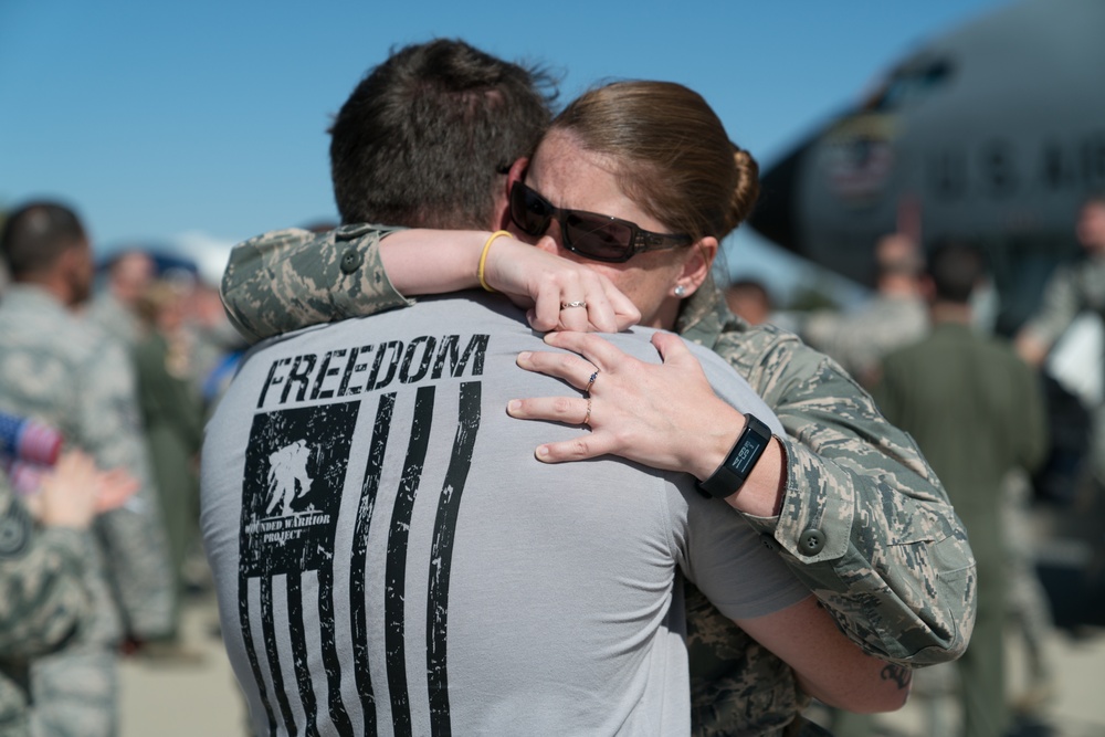 Citizen Reserve Airmen return from deployment to awaiting families at March Air Reserve Base