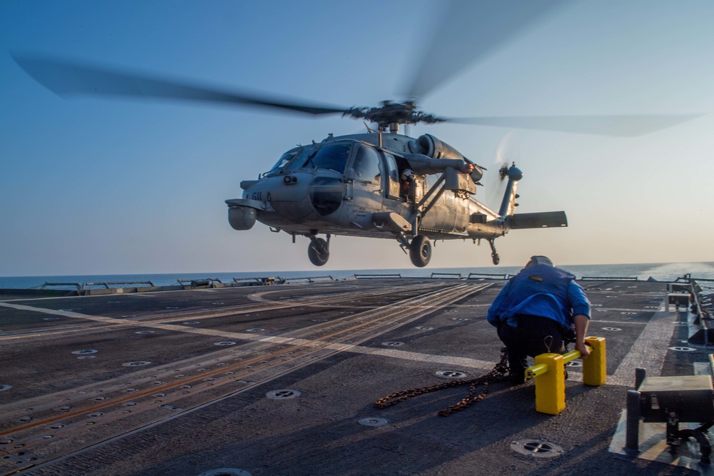 Sailor conducts flight operations aboard USS Princeton