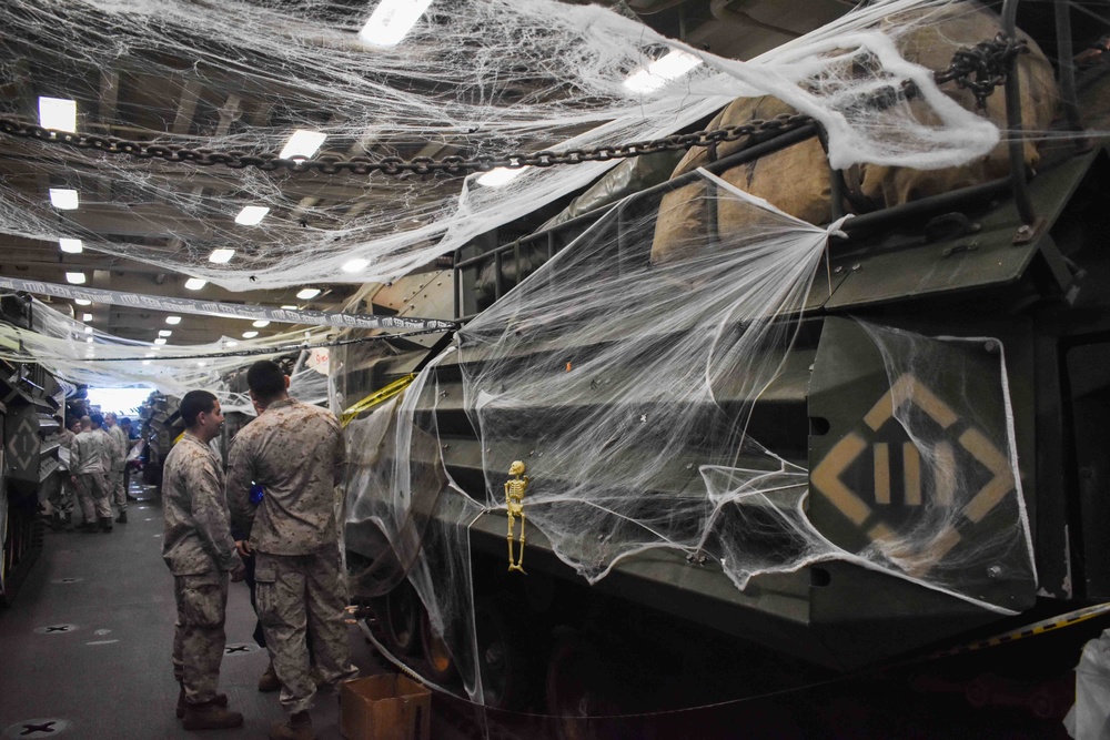 USS San Diego (LPD 22) celebrates Halloween with Trac-or-Treat