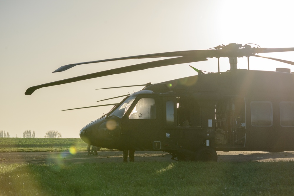 Air Cav Helicopters leave Belgium for Operation Atlantic Resolve