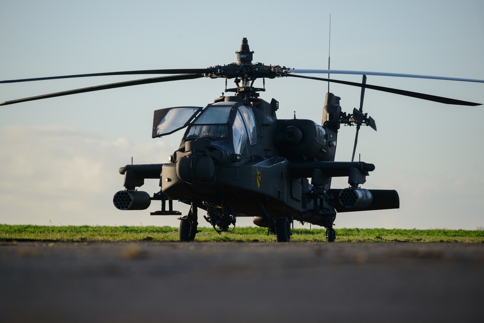 Air Cav Helicopters leave Belgium for Operation Atlantic Resolve