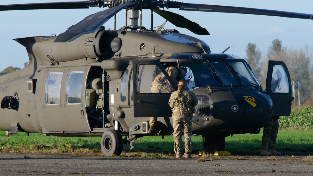 Air Cav Helicopters leave Belgium for Operation Atlantic Resolve