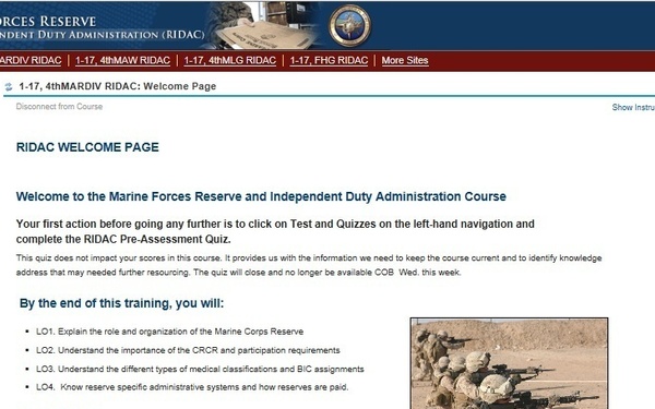 MARFORRES launches a new online Reserve and Independent Duty Administration Course and Functional Administrative Support Tool