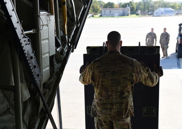 Airmen from the 193rd Special Operations Squadron conduct canary slide training