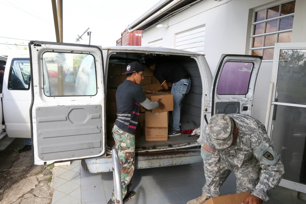 Food and water distribution continues in Naguabo, Puerto Rico