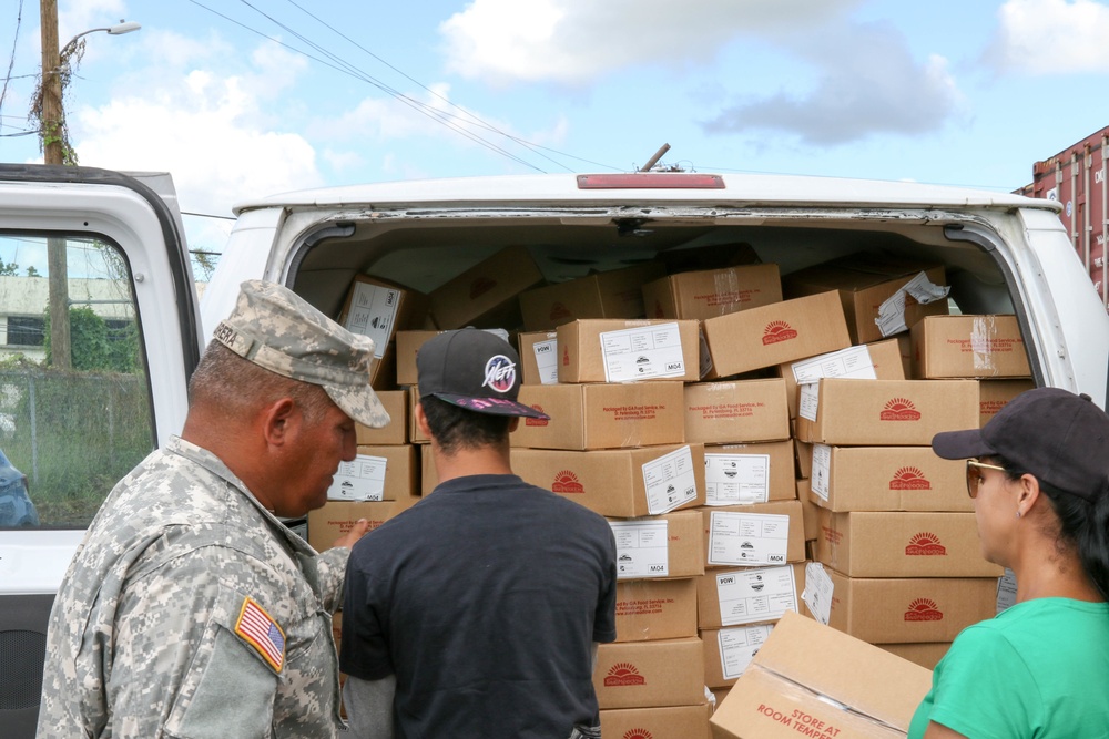 Food and water distribution continues in Naguabo, Puerto Rico