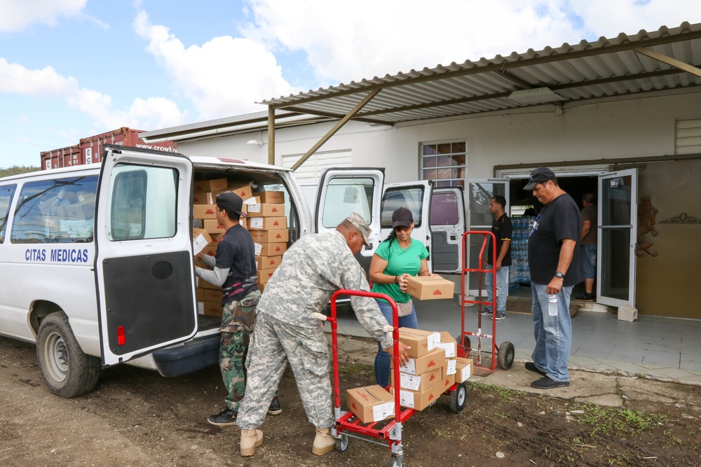 Food and water distribution continues in Naguabo, Puerto Rico