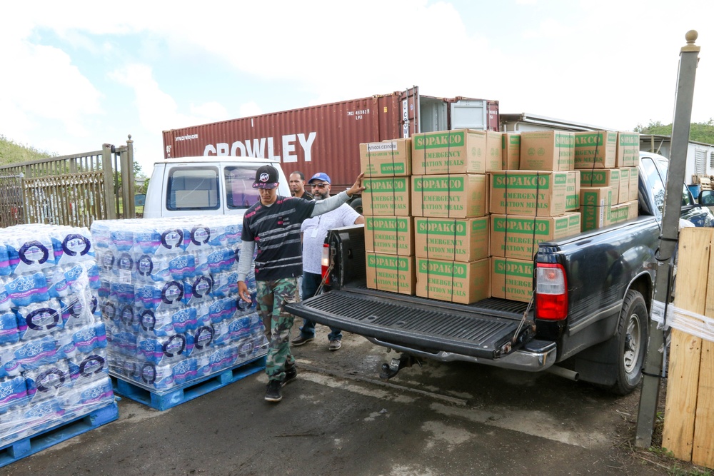 Food and water distribution continues in Naguabo, Puerto Rico