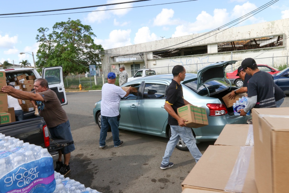 Food and water distribution continues in Naguabo, Puerto Rico