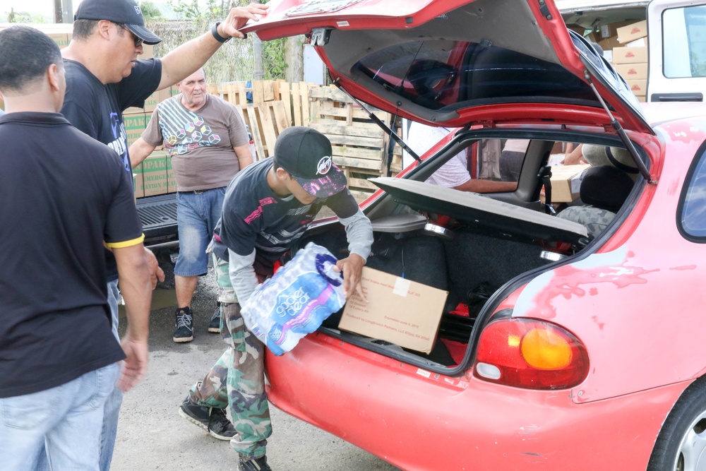 Food and water distribution continues in Naguabo, Puerto Rico