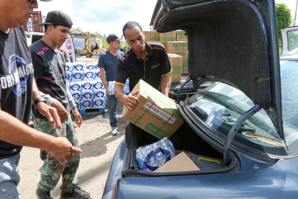 Food and water distribution continues in Naguabo, Puerto Rico