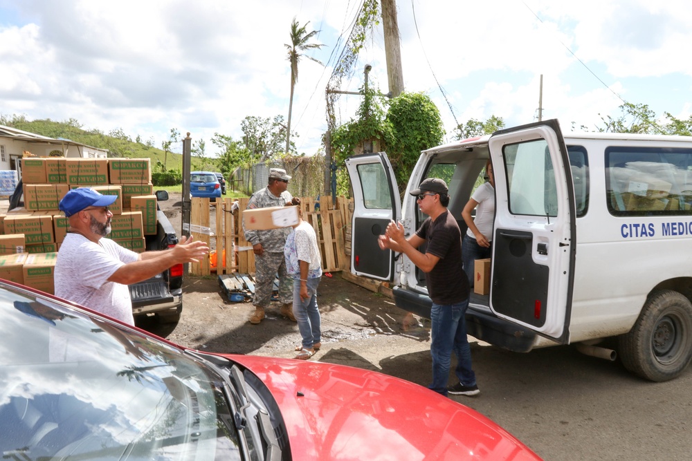 Food and water distribution continues in Naguabo, Puerto Rico