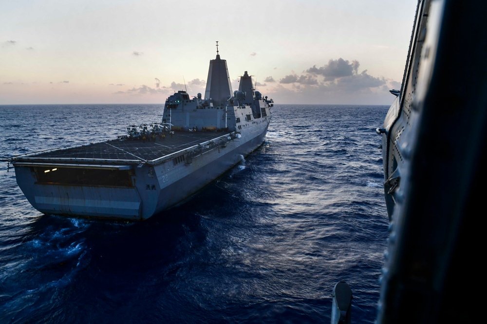 USS San Diego (LPD 22) UH-1Y Venom Prepares to Land