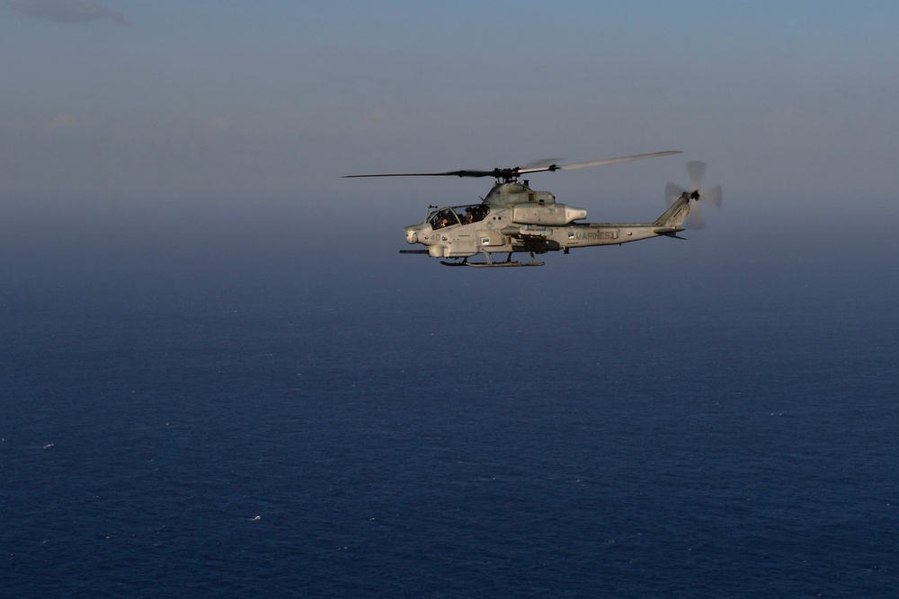 USS San Diego (LPD 22) AH-1Z Viper Transits the Mediterranean