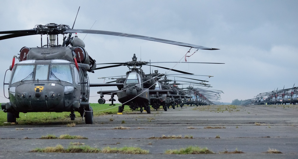 1ACB Helicopters Staged on Chievres Air Base Before Atlantic Resolve Rotation