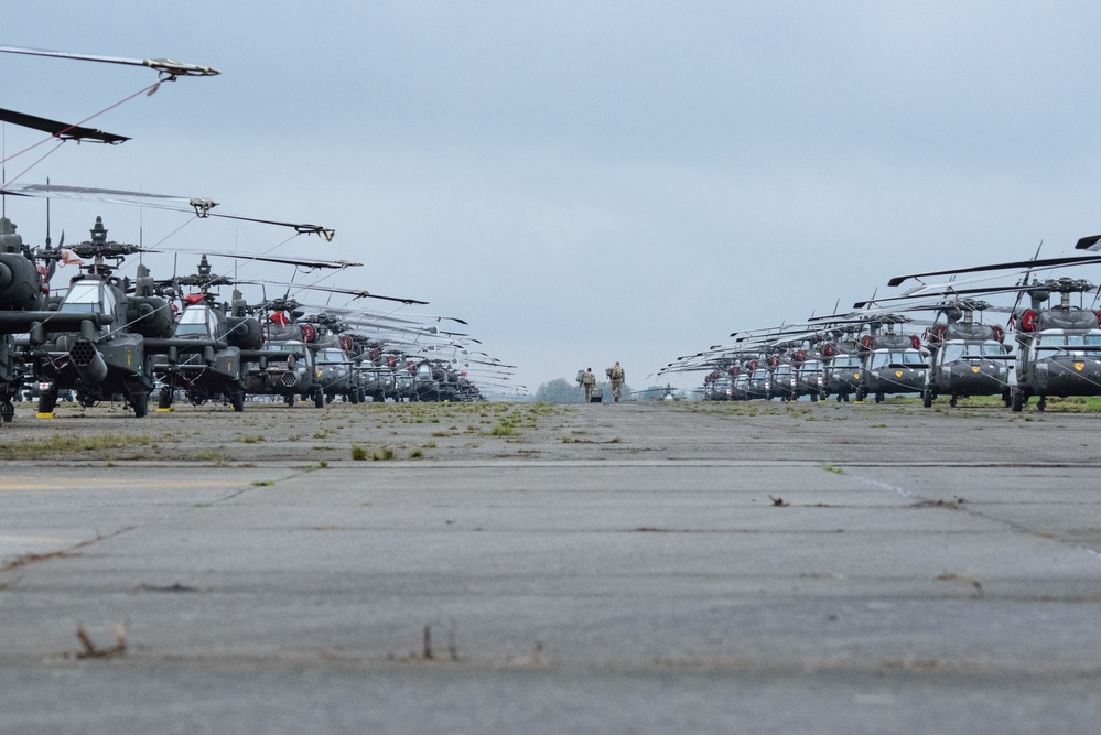 1ACB Helicopters Staged on Chievres Air Base Before Atlantic Resolve Rotation