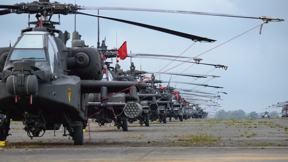 1ACB Helicopters Staged on Chievres Air Base Before Atlantic Resolve Rotation