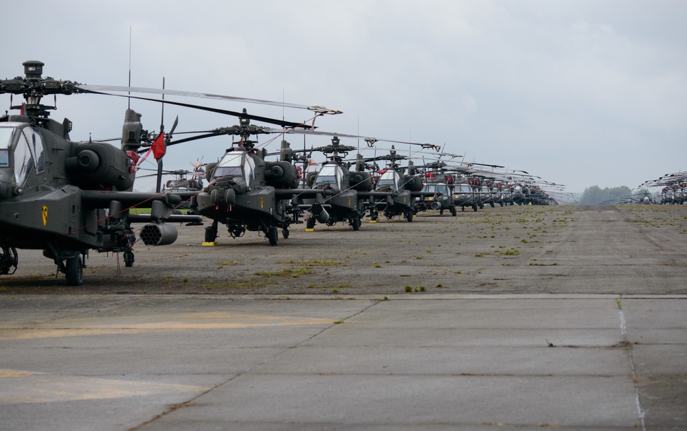 1ACB Helicopters Staged on Chievres Air Base Before Atlantic Resolve Rotation