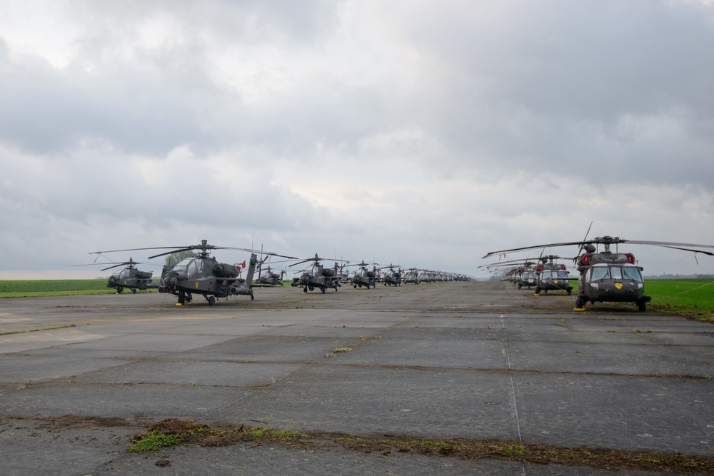 1ACB Helicopters Staged on Chievres Air Base Before Atlantic Resolve Rotation