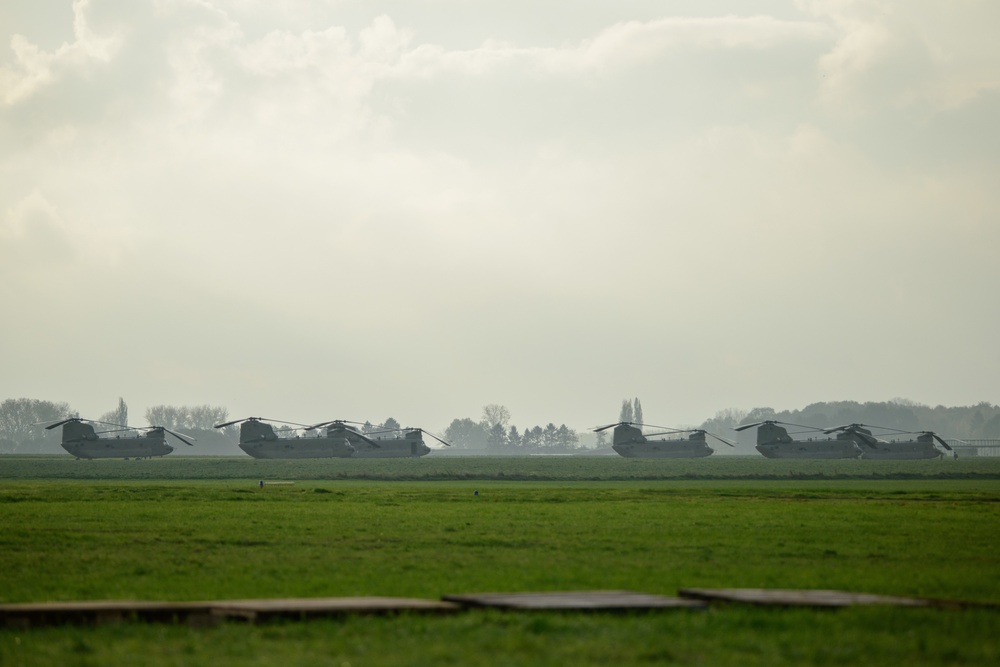 1ACB Helicopters Staged on Chievres Air Base Before Atlantic Resolve Rotation