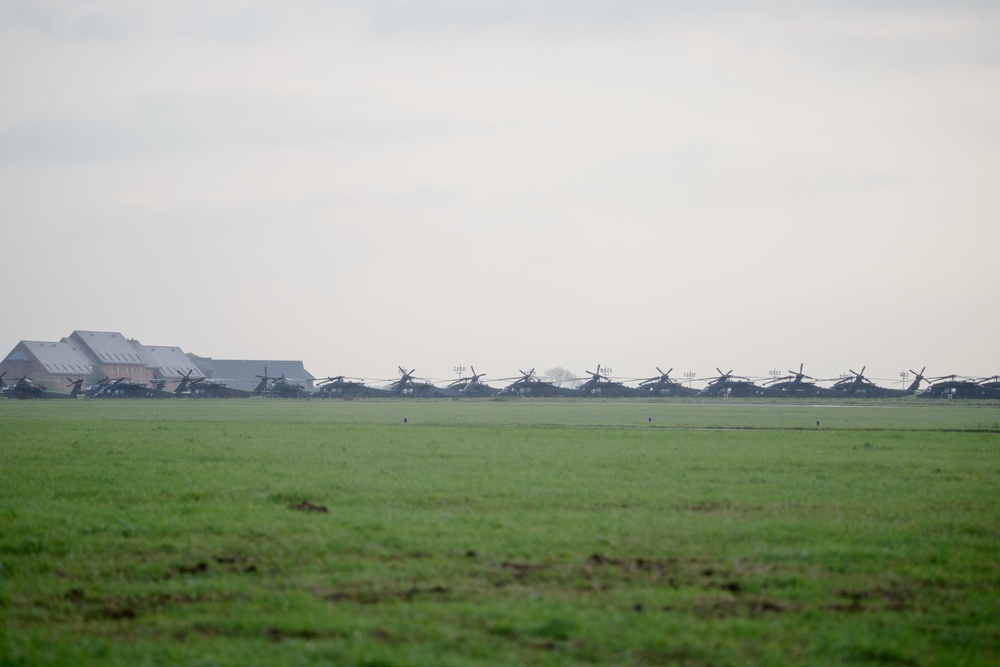 1ACB Helicopters Staged on Chievres Air Base Before Atlantic Resolve Rotation