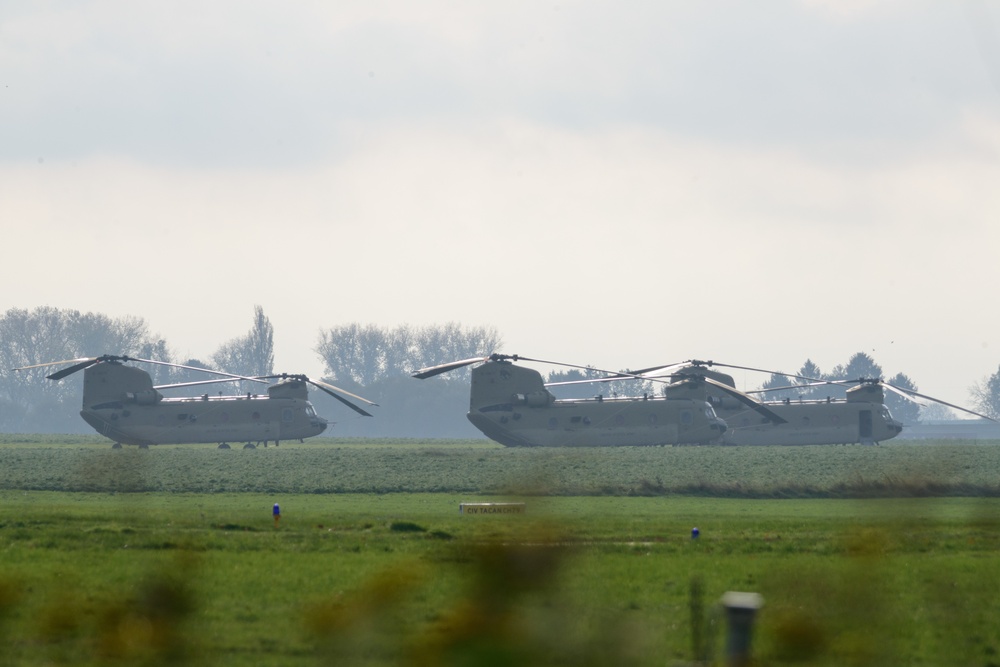 1ACB Helicopters Staged on Chievres Air Base Before Atlantic Resolve Rotation