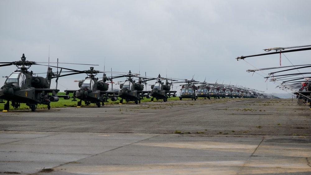 1ACB Helicopters Staged on Chievres Air Base Before Atlantic Resolve Rotation