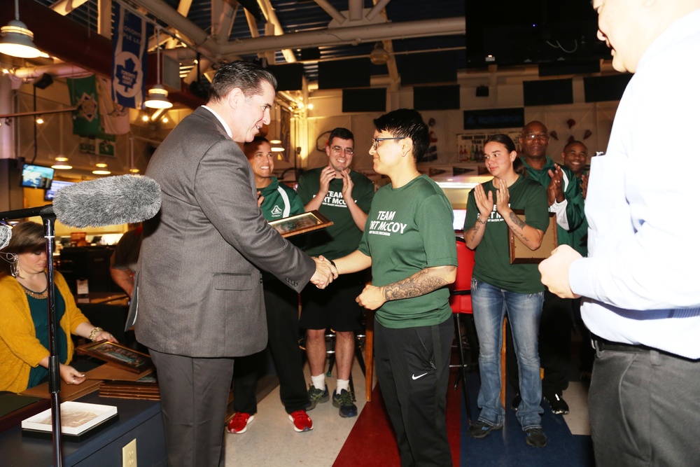 Fort McCoy recognizes Army Ten-Miler team with welcome home ceremony