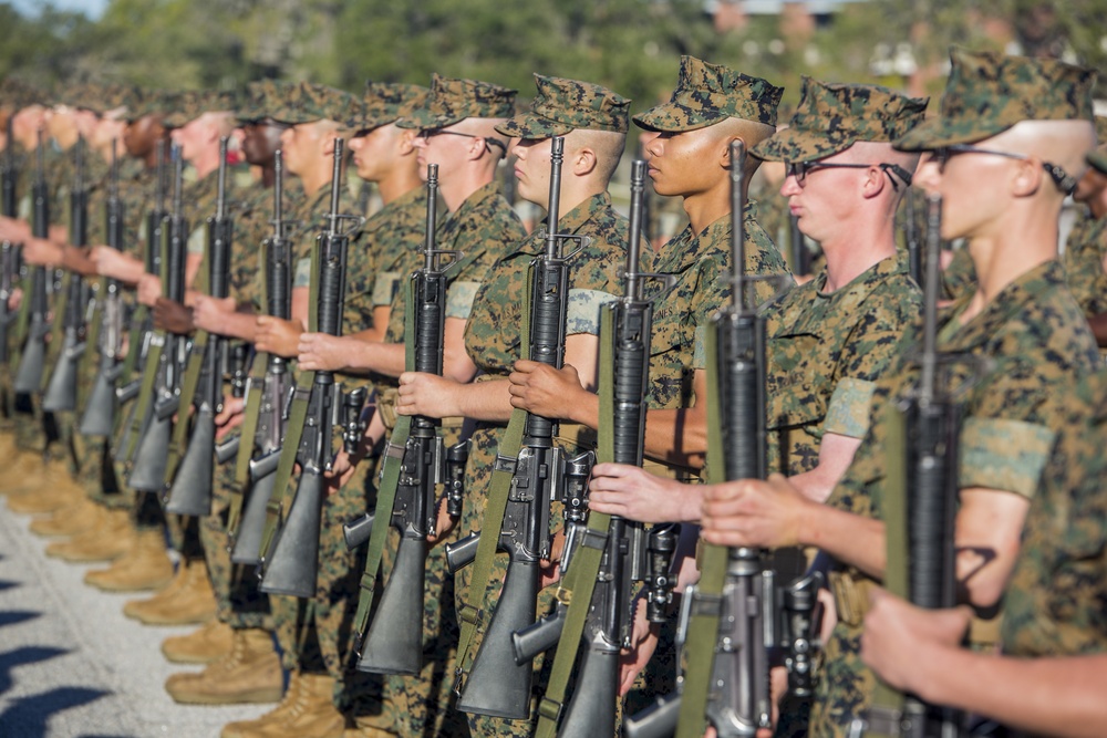 Marine recruits march closer to graduation on Parris Island