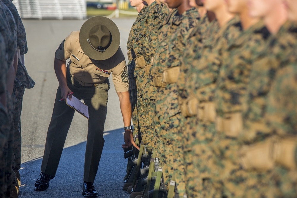 Marine recruits march closer to graduation on Parris Island