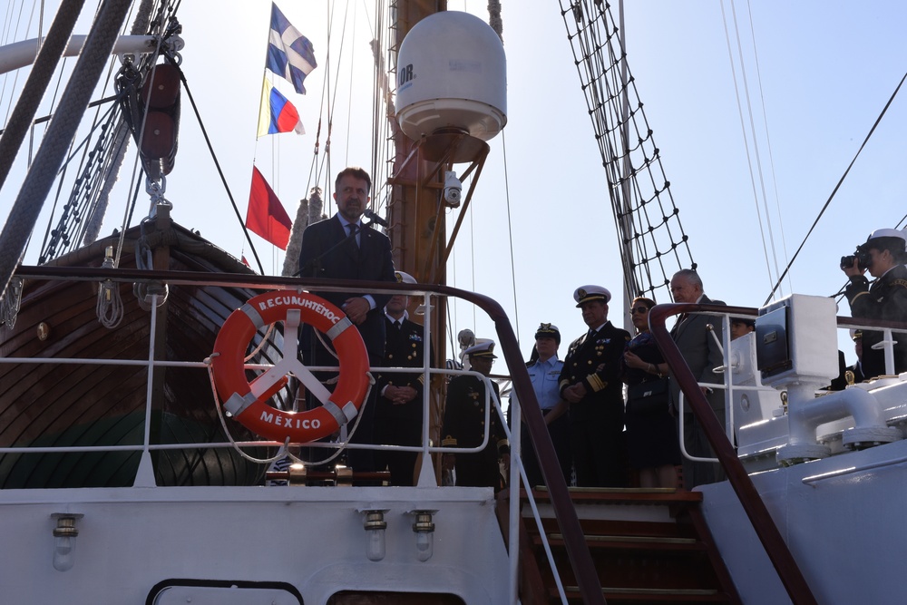 Coast Guard members tour historic mexican tall ship